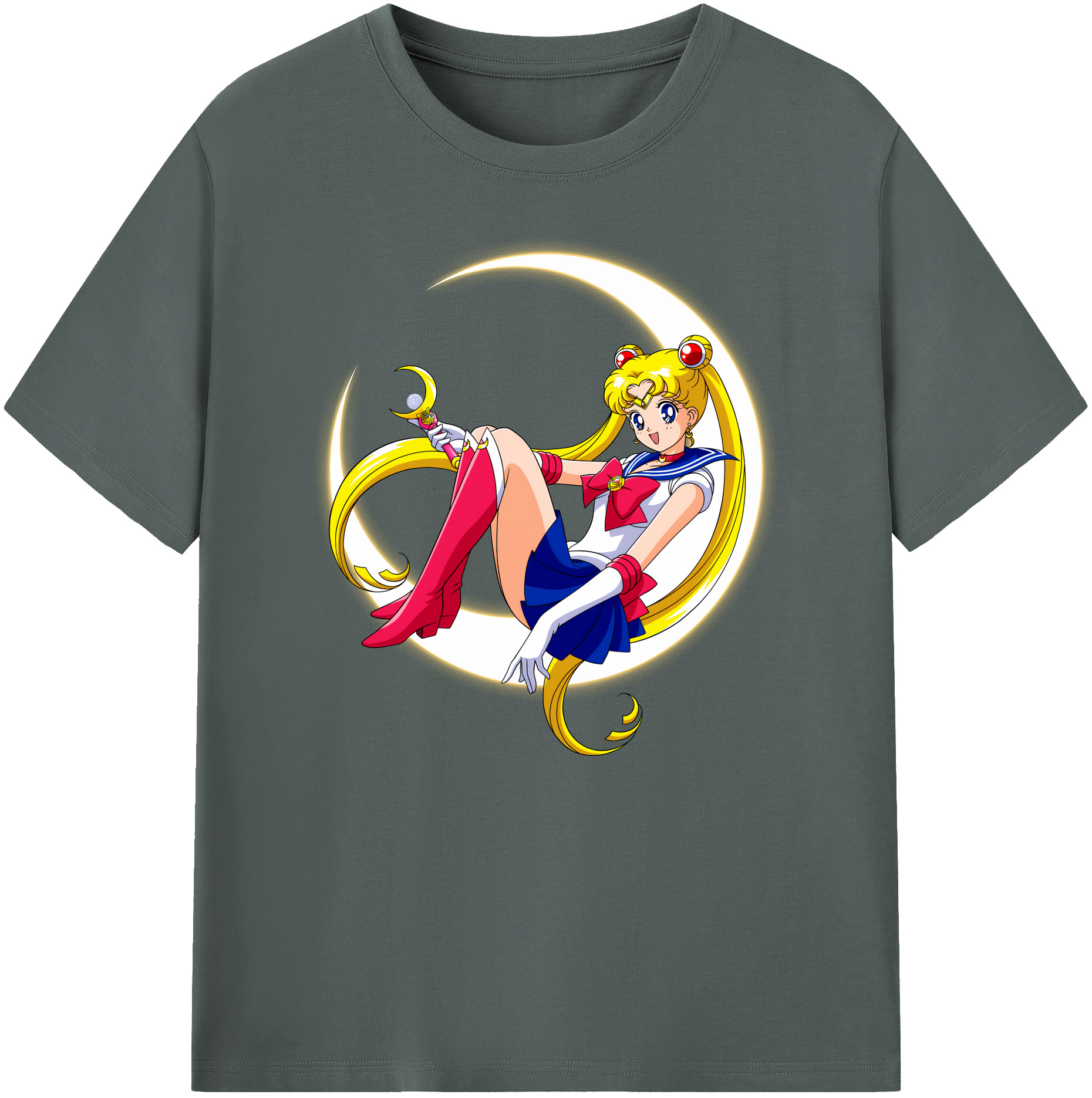 （画像用） 美少女戦士セーラームーン 月野 うさぎ つきの うさぎ Sailor Moon Tsukino Usagi 綿100％ メンズ半袖Tシャツ｜肌触りやわらか＆通気性